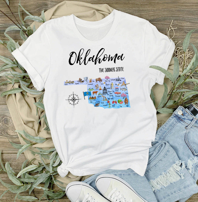 Oklahoma State MapT-Shirt