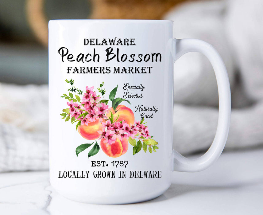 Delaware State Flower Peach Blossom Coffee Mug