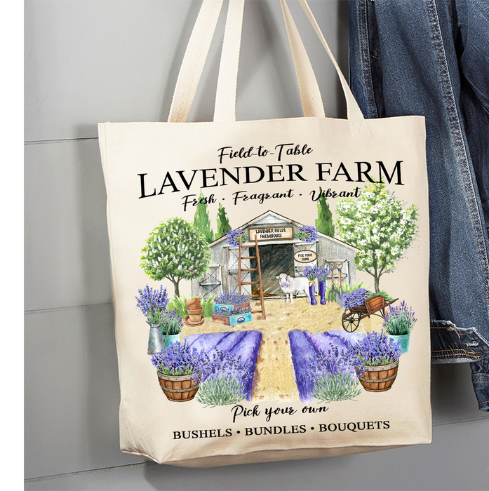Spring Lavender farm Canvas Tote Bag