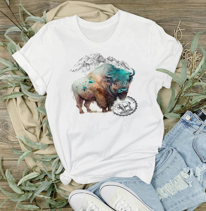 Western Buffalo Turquoise Yellowstone T-Shirt