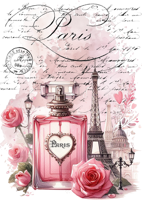 Paris with perfume bottle