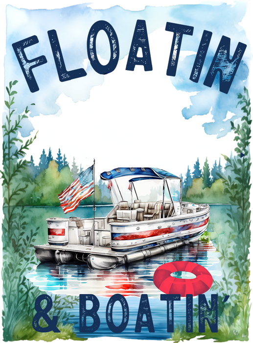 Floating and Boating on the Lake Tea Towel