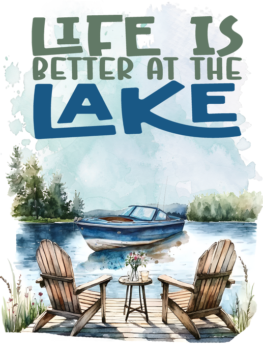 Life is better at the lake Tea Towel