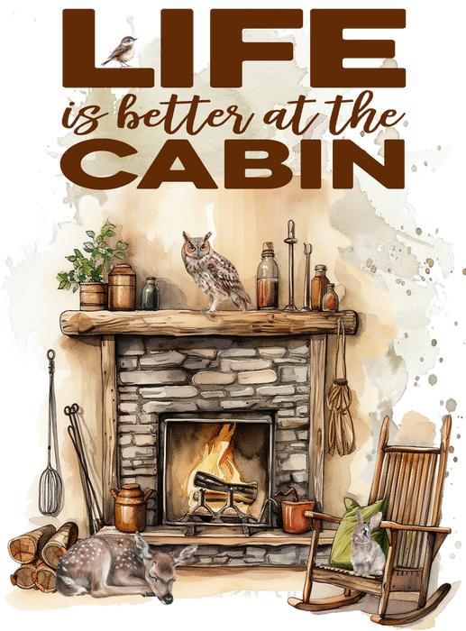 Life is better at the Cabin Tea Towel