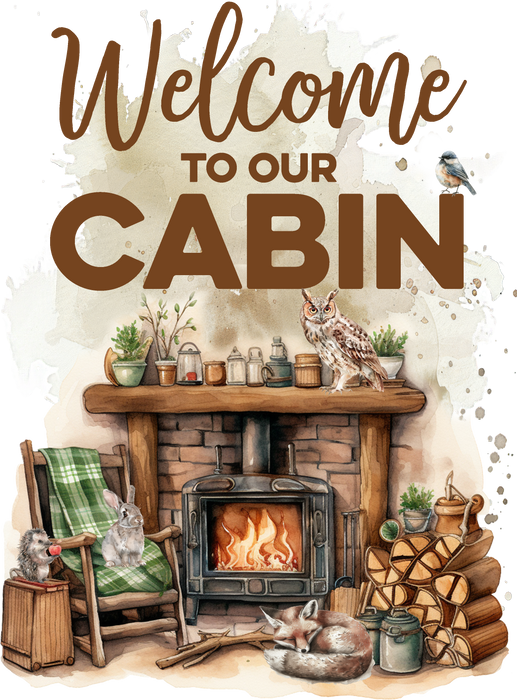 Welcome to our Cabin Tea Towel