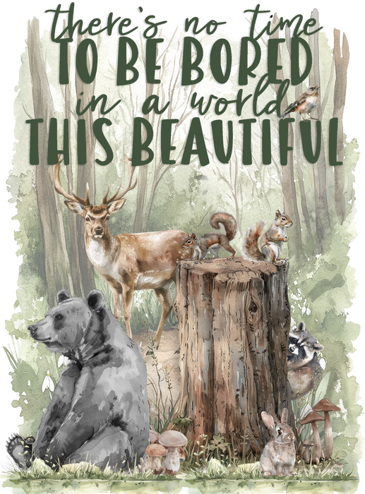 Woodland Animals A world of beauty Tea Towel