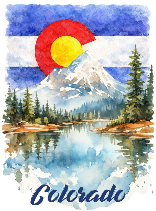 Colorado Mountain Scene State Flag