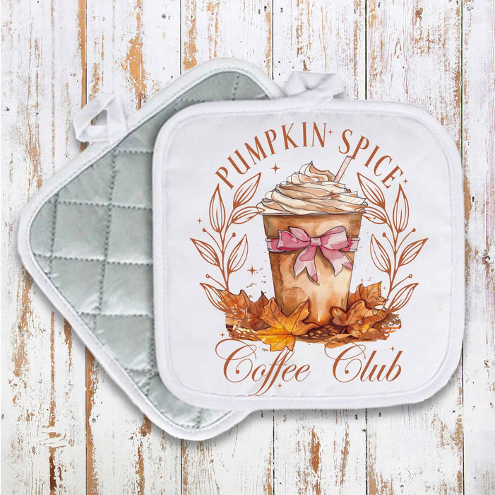 Autumn Fall Pumpkin Spice Club Pot Holder Oven Mitt