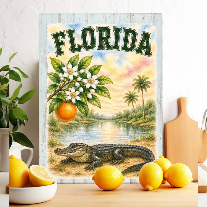 Florida State Bird and Animal Glass Cutting Board