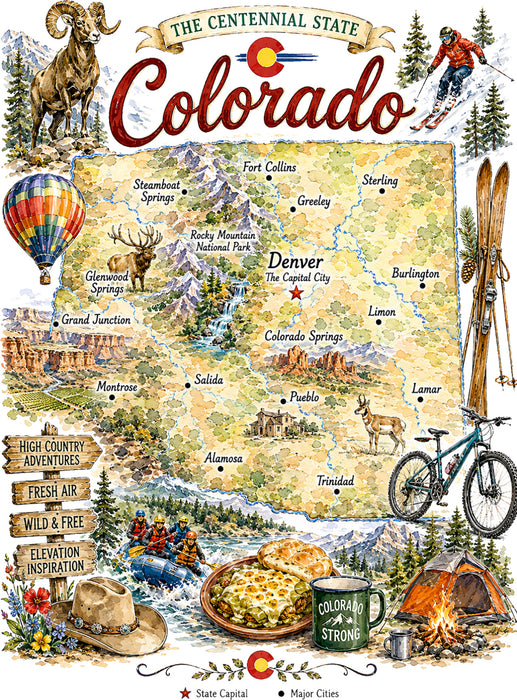 Colorado State Map Landmark