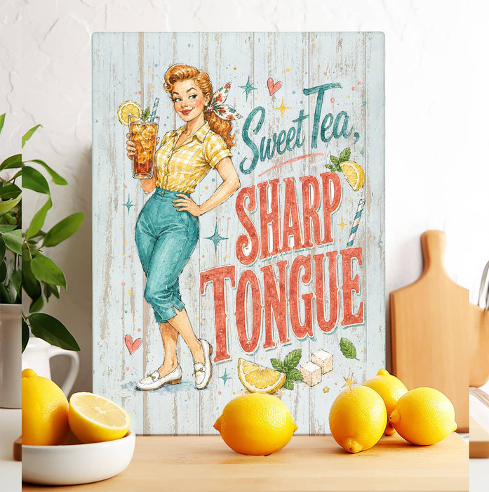 Funny Sweet Tea Sharp Tongue Glass Cutting Board