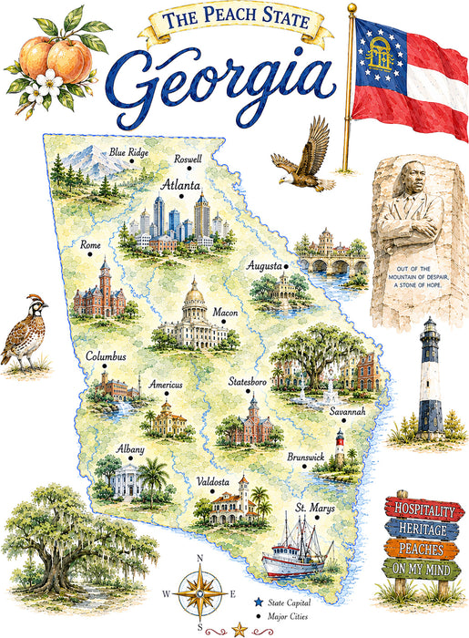 Georgia State Map Landmark