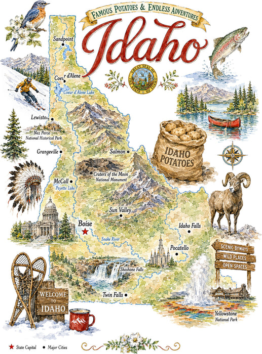 Idaho State Map Landmark