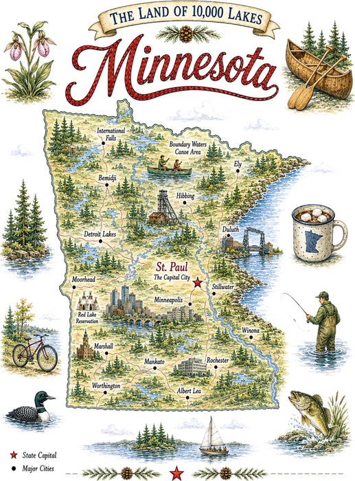 Minnesota State Map Landmark