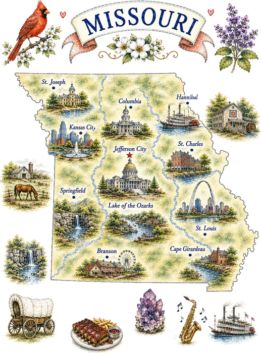 Missouri State Map Landmark