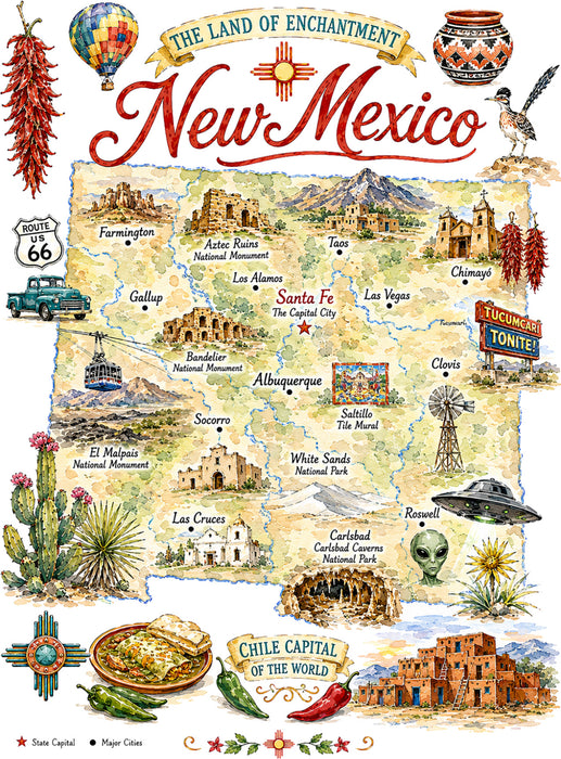 New Mexico State Map Landmark