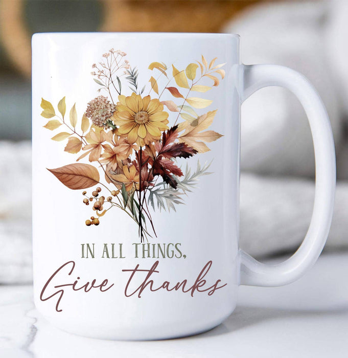 Autumn Fall Give Thanks Coffee Mug