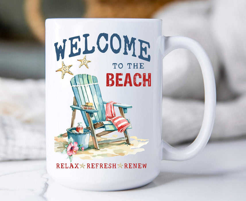 Coastal Welcome to the Beach Coffee Mug