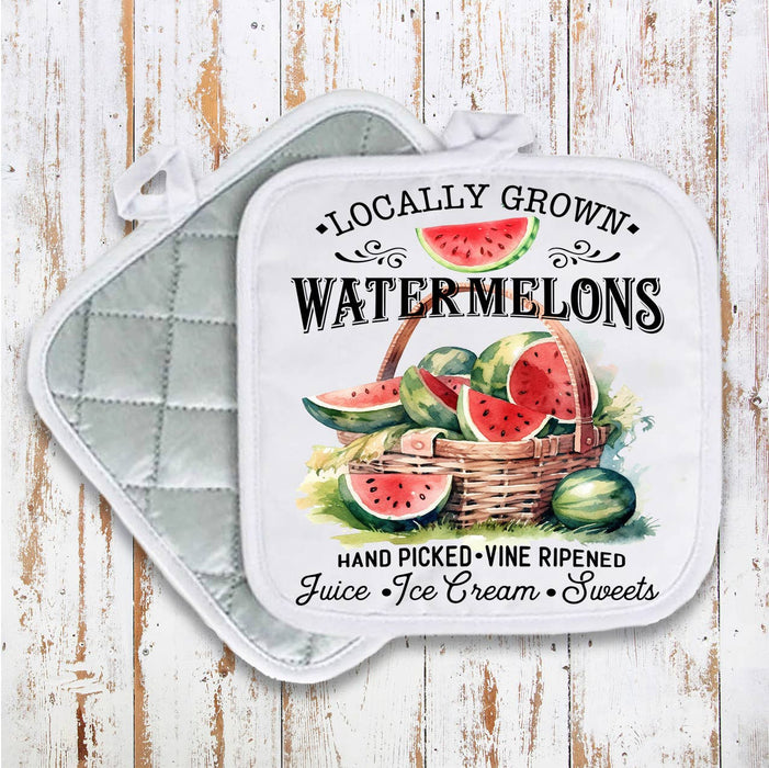Locally Grown Watermelon Pot Holder Oven Mitt