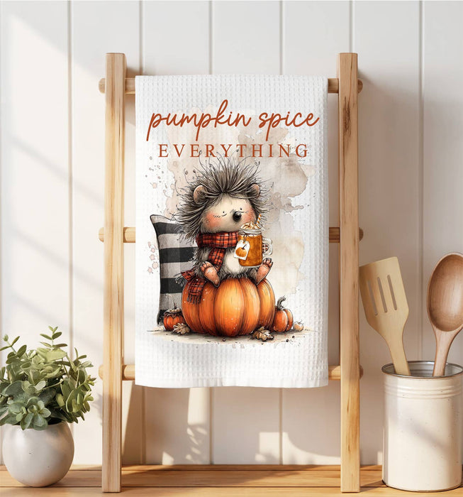 Pumpkin Spice Evrything Waffle Weave Towel