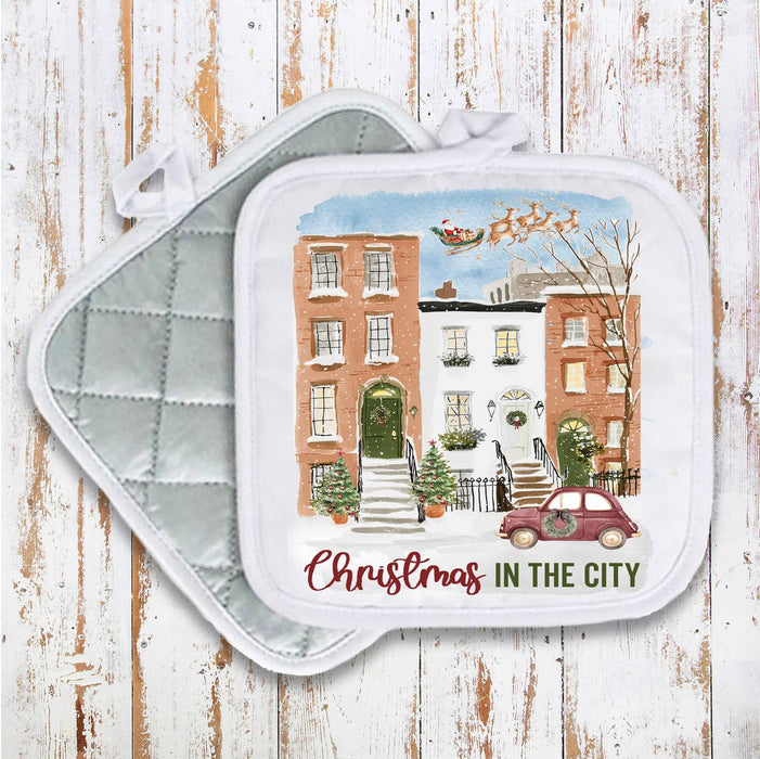 Christmas in the City Houses Pot Holder