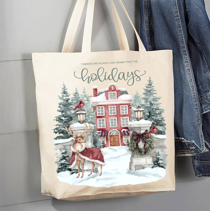 Christmas Home for the Holiday days Canvas Tote Bag