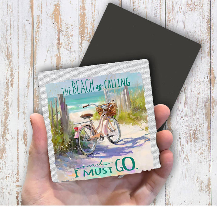 The Beach is Calling Bicycle Magnet Fridge