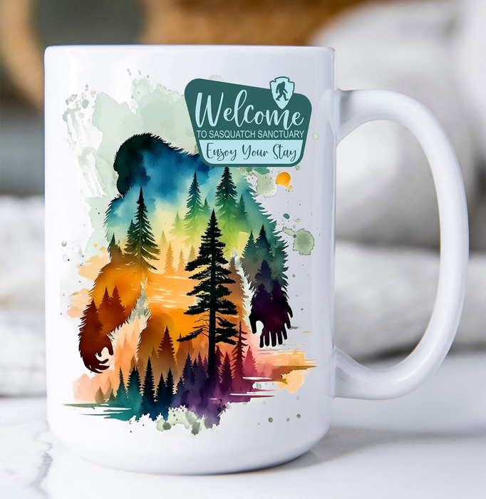 Sasquatch Sanctuary Big Foot Coffee Mug