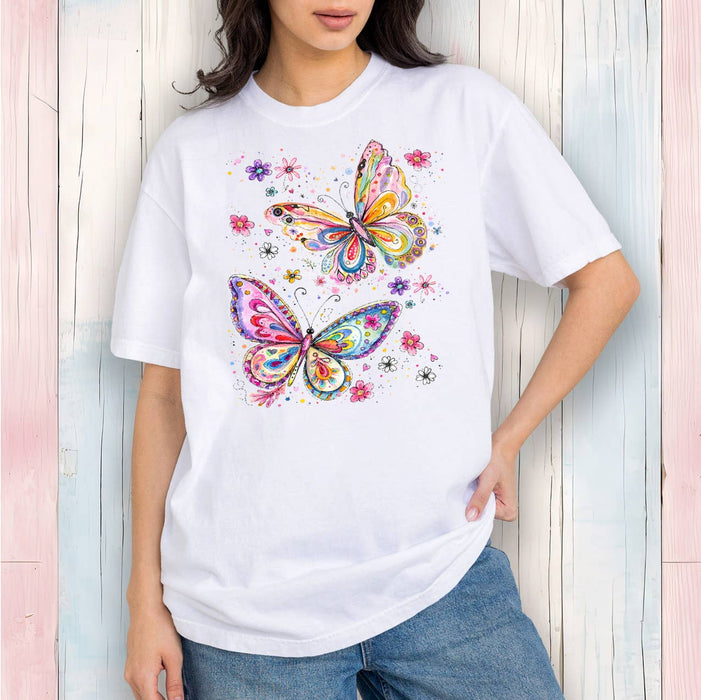 Whimsical Colorful Butterflies T-Shirt