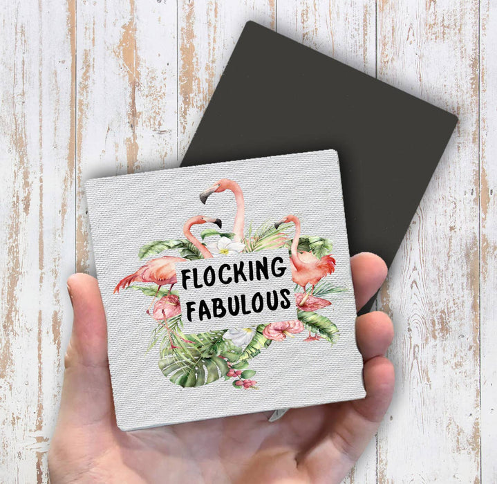 Pink Flamingo Flocking Fabulous Magnet Fridge