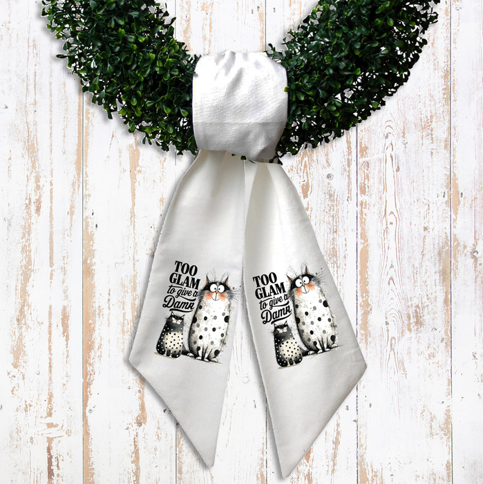 Cat Too Glam to Give a Damn Wreath Sash