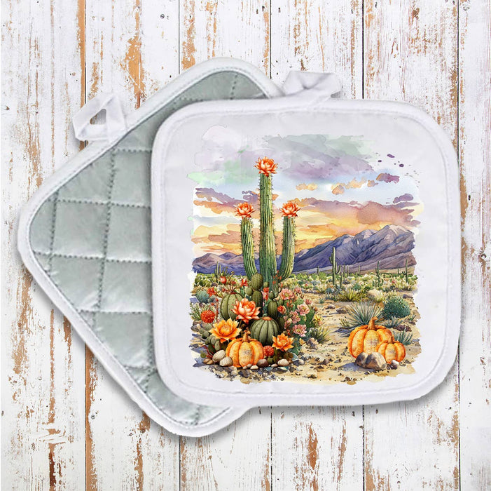 Fall Pumpkin Saratoga Cactus Desert  Pot Holder