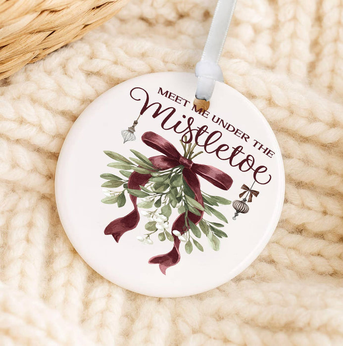 Christmas Meet me under Mistletoe Ornament
