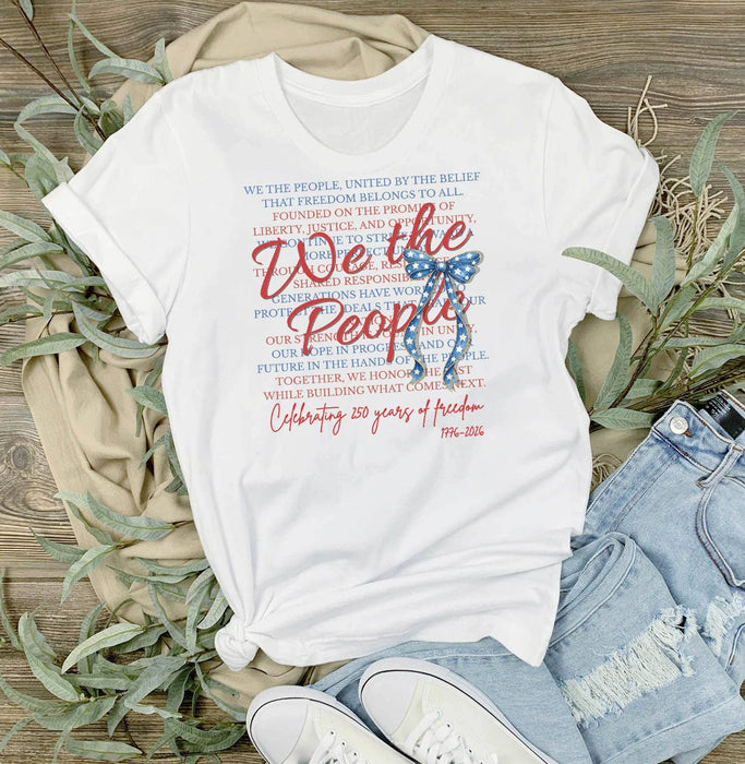 Patriotic We the People Bow 250 America T-Shirt