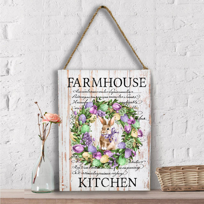 Farmhouse  Easter Bunny Wreath Wall Decor