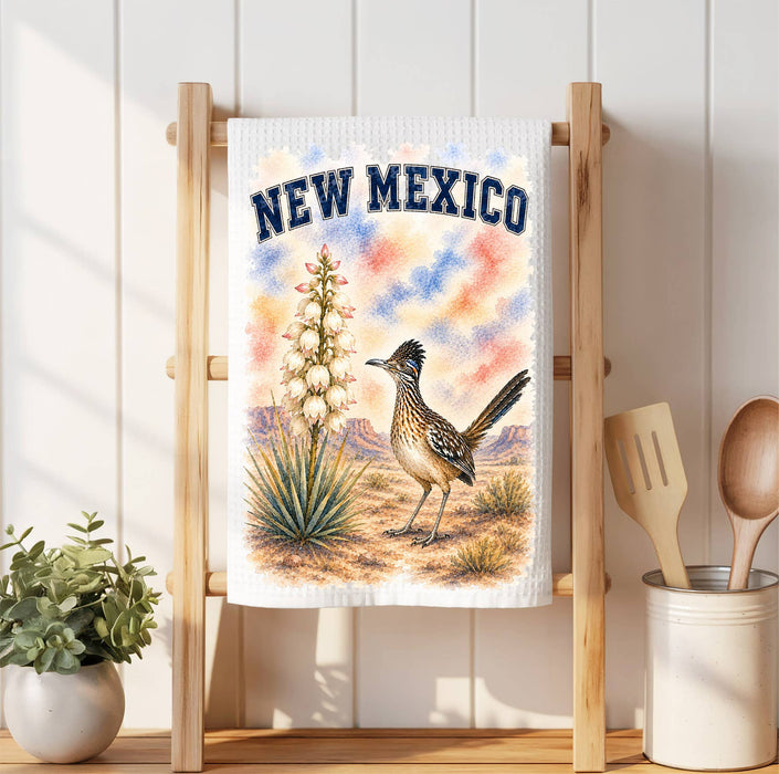 New Mexico State Bird and Animal Waffle Weave Towel