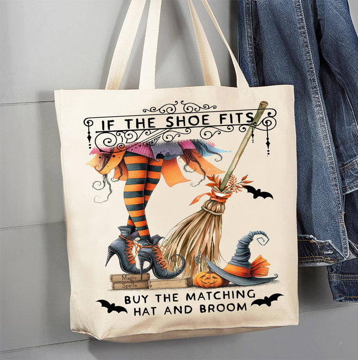 Halloween Witch If the Shoe Fits Canvas Tote Bag