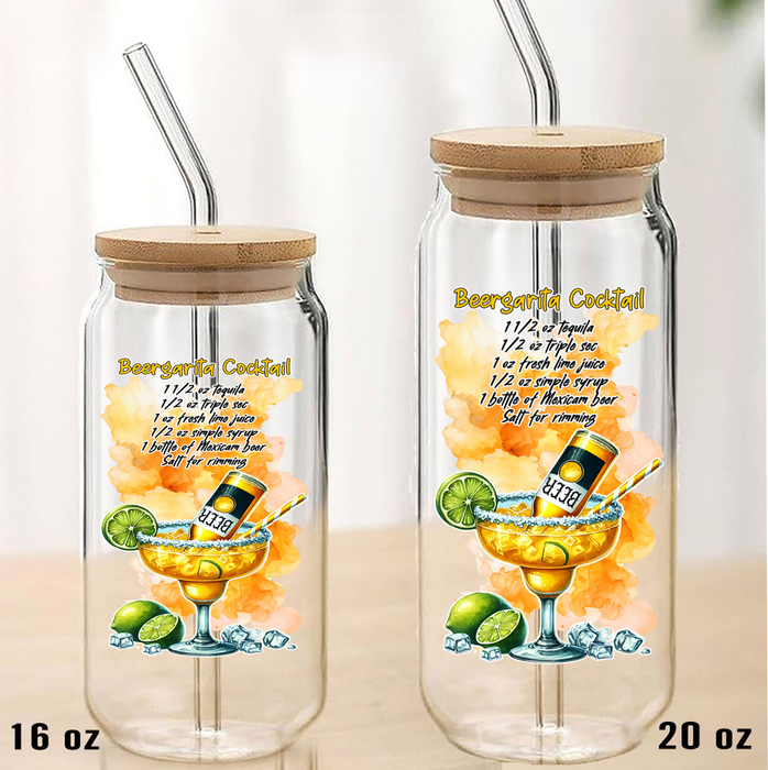 Summer Cocktail Beergarita Can Glass with Lid Straw