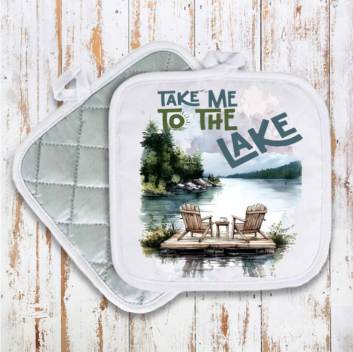Take me to the Lake Pot Holder Oven Mitt