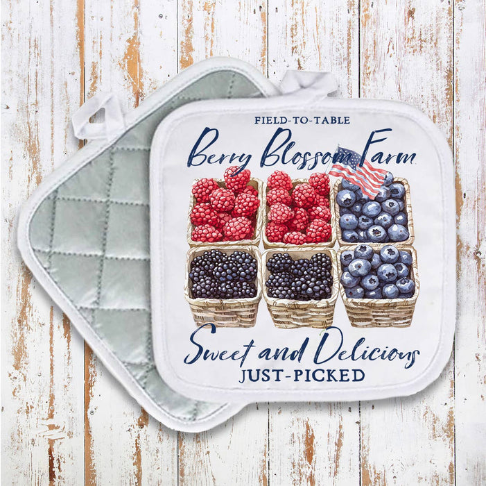 Blueberry Raspberry Blackberry Farms Pot Holder Oven Mitt