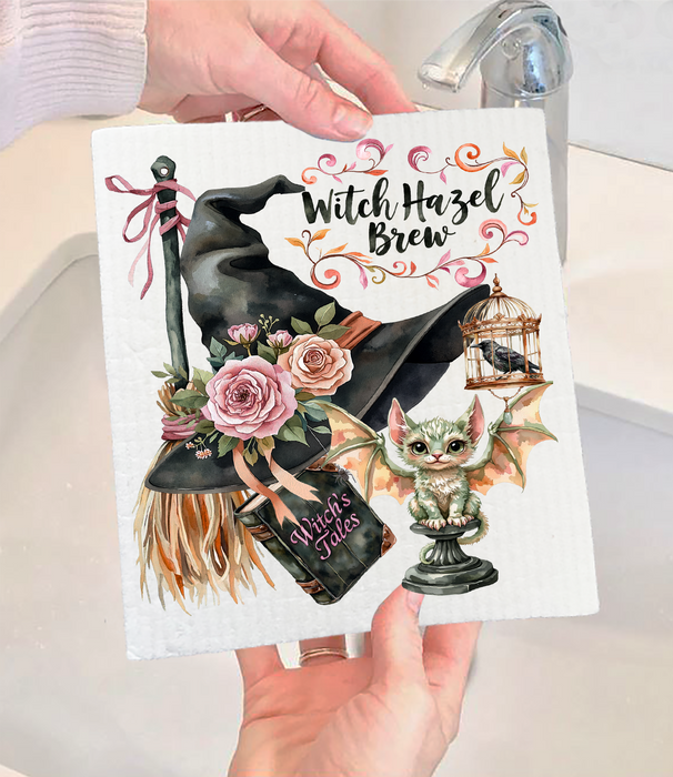 Halloween Witch Hazel Brew Swedish Dishcloth