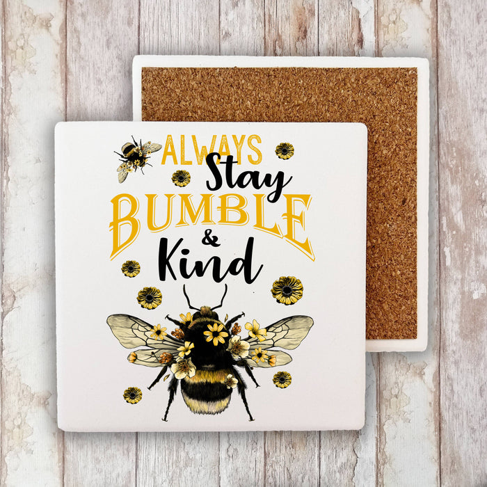 Bees Always Stay Bumble & Kind  Stone Coaster