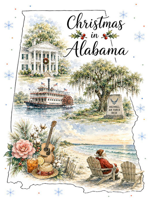 Christmas in Alabama State Map