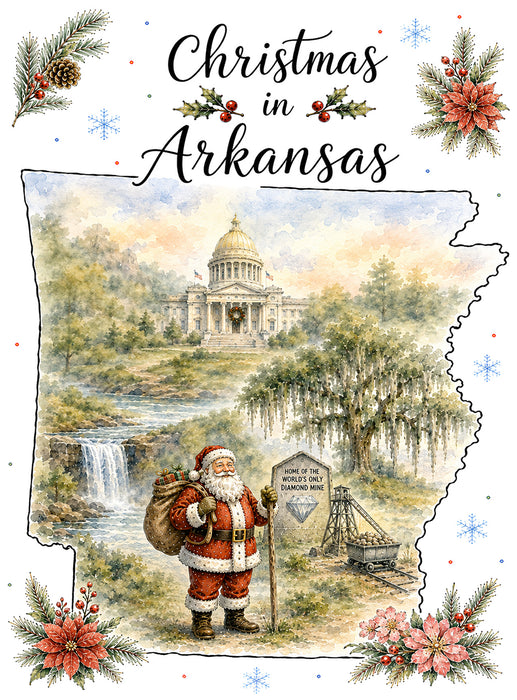 Christmas in Arkansas State Map