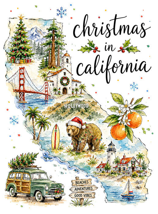Christmas in California State Map