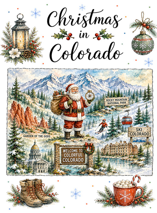 Christmas in Colorado State Map
