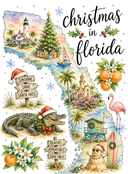 Christmas in Florida State Map