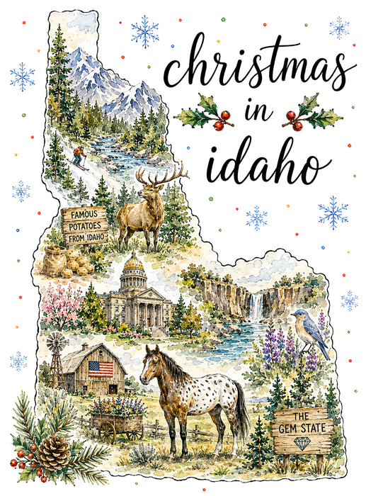Christmas in Idaho State Map
