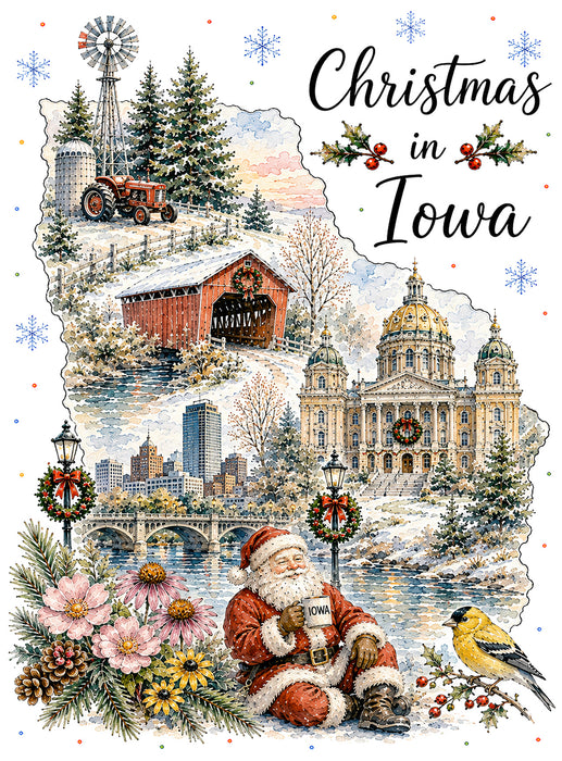 Christmas in Iowa State Map