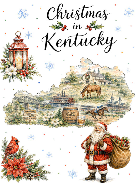 Christmas in Kentucky State Map